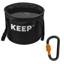 KEEP 캠핑 다용도 접이식 설거지 바스켓 20L + D형 락 카라비너, 블랙(바스켓)