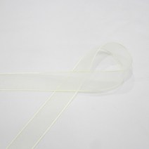 오간디 리본 길이 45.72m x 폭 25mm, 아이보리, 1개