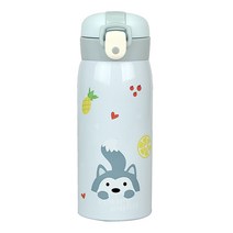 키즈 애니멀 원터치 보온보냉병, 그레이 허스키, 350ml