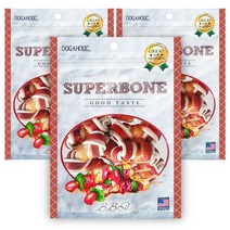 도그어홀릭 강아지 슈퍼본 껌 160g, 바베큐맛, 3개