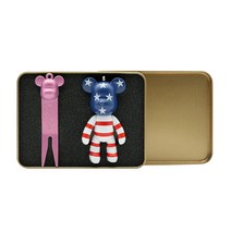 포포베 골프 퍼터 키퍼 그린보수기 + 피규어 + 틴트케이스 세트, 미국(피규어), 핑크(그린보수기), 1세트