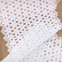 해피툴 스몰패턴 플라워 레이스 러너 매트, 화이트, 120 x 20 cm