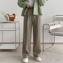 에이와비 여성용 예쁘진 원핀턱 시크릿밴딩 와이드 롱 슬랙스