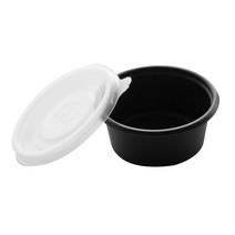 마켓맨 일회용 뚜껑 소스컵 검정 소 70mm HG-201, 1개, 1000개입