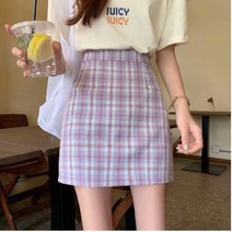 몬드스팟 여성용 체크 일자 미니 스커트 MO185