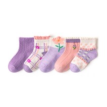 여아용 아이뿜 보라공주 메쉬 발목 양말 5켤레 세트