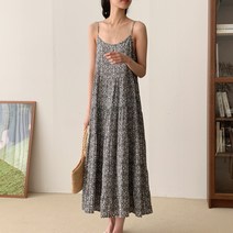 메리로지 끈나시 나염 패턴 캉캉 원피스