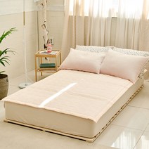 심플럭스 썸머워싱 시어서커 여름 누빔 침대용 고정 밴딩 패드, 피치에이드