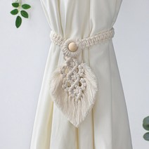 JCP 마크라메 커튼 스트랩 13cm, 아이보리, 1개