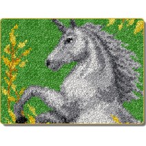 동물 말 카페트 러그 DIY 스킬 자수 세트 영문버전 흰색인쇄메쉬, NO 06, 1세트