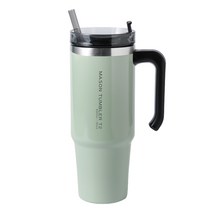 르리에 메이슨 보온보냉 텀블러 890ml + 빨대, 민트
