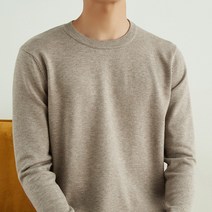솔레일 남성용 데일리룩 단색 라운드 니트
