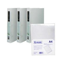 현풍 투명 프론티어 D링 바인더 3공 3cm 3p + L홀더 10p, 백색, 1세트