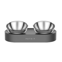 요기쏘 반려동물 심플 2구 식기, 모던블랙, 1개