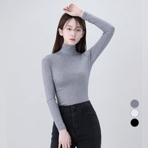 어썸어라운드 여성용 소프트 골지 목폴라 티셔츠