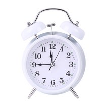 데이오프 땡땡이 빅해머벨 알람 탁상시계, 흰색