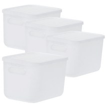 보노하우스 레인포그 반투명 라운드 리빙박스 S, 4개