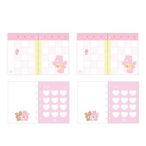 케어베어 미니 6공 리필속지 먼슬리 파스텔 2p + 베이비 러브 노트 2p 세트, 16매