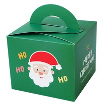 도나앤데코 크리스마스 손잡이 답례품 미니 포장 상자, 포인산타 그린, 10개