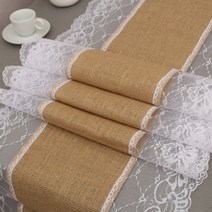 마켓감성 레이스 장식 린넨 테이블 러너, 타입 10, 30 x 275 cm