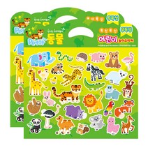 쁘띠팬시 교육용 스티커 DA6003, 동물, 2개