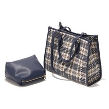 컴리 모던 체크 토트 앤 크로스백 + 파우치 PK428