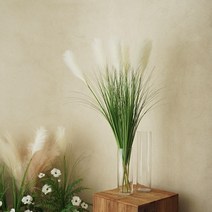 플라우스302 잔디 갈대 핑크뮬리 팜파스 조화 105cm 1p, 크림