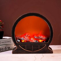 홈마인 불멍 벽난로 무드등, 골드 22