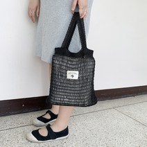 아이한코 메탈릭 네트백 코바늘 뜨개질DIY패키지, 1세트, 블랙