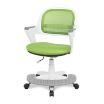 체어포커스 알라딘 발 받침대 의자 화이트바디 메쉬 AR-365_WH, 그린