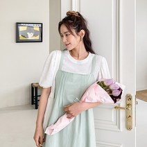 제이스타일 여성용 빅사이즈 뮤이첼 골지 퍼프 티셔츠