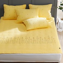 지베딩 에리카 60수 워싱 순면 사계절용 스프레드겸 패드, 옐로우