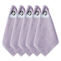 프롬코튼 30수 순면 공주프린팅 고리수건, 5개, 퍼플 자스민공주