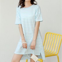 에스텔라 얇은 면 스트라이프 산후 임산부 원피스 day513
