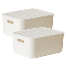 보노하우스 아이엠 리빙박스 15.8L M, 크림, 2개