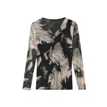 MA 고혹적인 패턴 미시 긴팔 블라우스