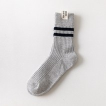 남성용 스트라이프 스포츠양말 2족, 그레이블랙줄(AA1213-3)