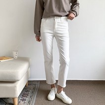 헤이진 여성용 허리밴딩 슬림일자 코튼팬츠