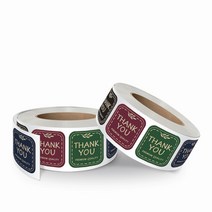 01SEALs 크라프트컬러 쁜띠 땡큐 스티커 R-37 500매입, 혼합색상, 2개