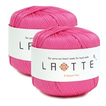 라떼 사계절 폴리 뜨개실 65g 2p, 12 진핑크