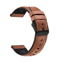 남성용 빈티지 밴드 가죽 스트랩 22mm, 연브라운
