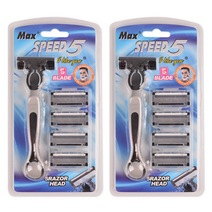 드위트리 MAX SPEED 5단 일회용 면도기 + 면도날 5p 세트 블랙, 2세트