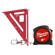 밀워키 삼각각도자 180mm MLSQ170 + 키체인 줄자 2m 48-22-5507 세트, 1세트
