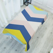 마켓에이 블루 패턴 린넨면 식탁보, TYPE02, 85 x 85 cm