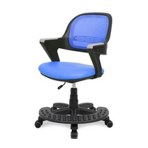 체어포커스 블랙바디 인조가죽 알라딘 발받침대의자 AR365-BK, 블루