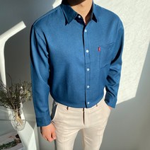 머시따 남성용 포켓 링클프리 사계절 오버핏 캐주얼 셔츠