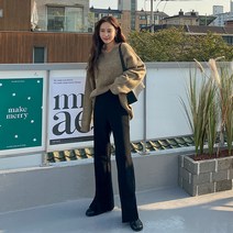 제이스타일 미델브 부츠컷 핀턱 롱 슬랙스