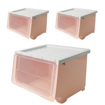 마켓플랜 펠리칸 리빙박스 대형, 핑크, 3개