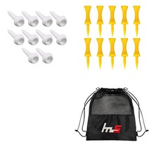 나야스타일 PE 골프 숏 티 GFYP-162 10p + PE 골프 숏 티 169-3PU 10p + 파우치 세트, 화이트(GFYP-162), 옐로우(169-3PU)