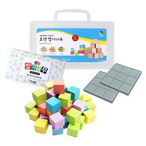 조엔 칼라 쌓기 나무 48p 2.5cm + 케이스 + 워크북 + 보드판 세트, 혼합색상